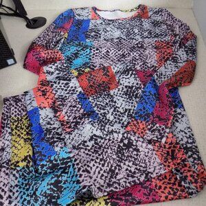 Free with purchase/Women's Multi Colored Long Sleeve Snake Skin Print Dress - S